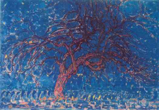 evening, red tree