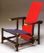 chair with red and blue